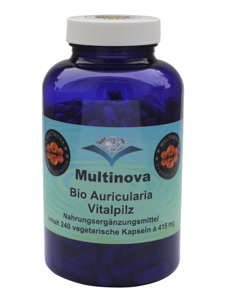 Auricularia Vitalpilzpulver 240 Kapseln bio Multinova